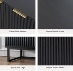 EYYTHUNG Fluted Cabinet with Storage, Sideboard Buffet Cabinet with Adjustable - Image 4