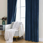 MIULEE Navy Blue Velvet Curtains 52x84 inches Luxury Blackout Curtains | - Image 7