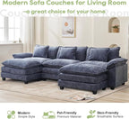 Oprisen 120" Modular Sectional Sofa, Comfy Cloud Couch Sectional Sofa - Image 7