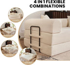 79'' Folding Convertible Sofa, Corduroy Modular Floor Couch - Image 3