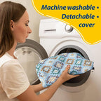 AAAAAcessories D-Shaped Chair Cushions, Machine-Washable Cover, Geometric Blue - Image 4