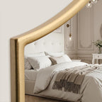 Besdomus Large Scalloped Gold Mirror: 47"x31" Modern Minimalist Wood Frame Wall - Image 5