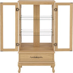 Curio Cabinet with Lighted, Tall Leg Glass Door Antique Cabinet with 1 Drawer - Image 6
