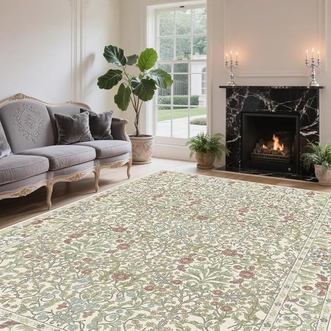 4x6 Area Rug for Bedroom Beside Rug, Laundry Room, Washable Non-Slip Low Pile - Image 3