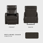 Lexicon Manual Recliner Chair, Faux Leather Reclining Chair, Wall Hugger - Image 6