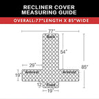 Easy-Going Reversible Couch Cover, Recliner 19 in, Coffee/Ivory | Machine - Image 5