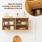 HollyHOME Small Bamboo Wall Mounted Kitchen Pantry Sideboard - Image 4