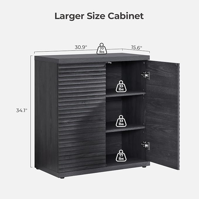 SICOTAS Buffet Cabinet with Storage Accent Sideboard Modern Credenza with Doors - Image 3