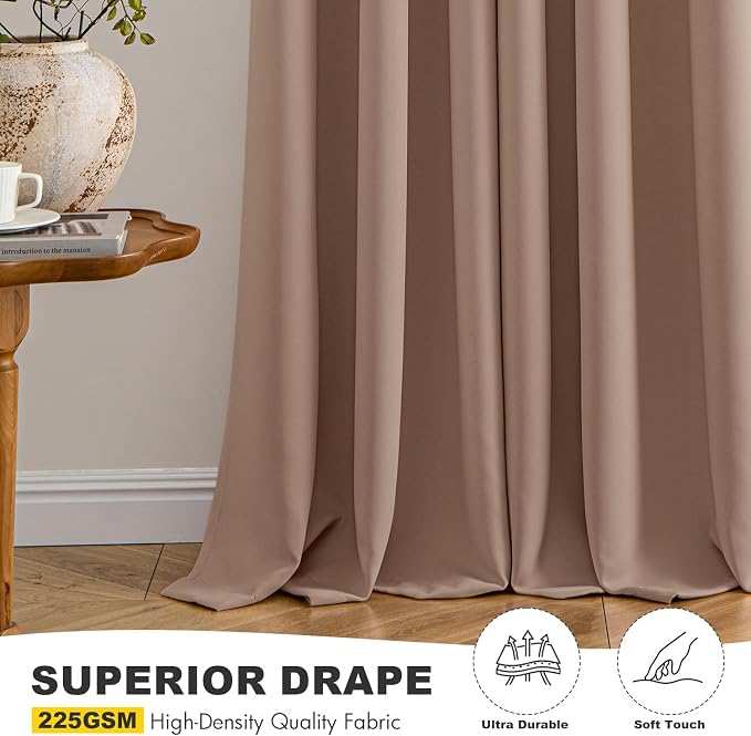 MIULEE Blackout Curtains for Bedroom 2 Panels 40 x 84 Inch Long Cappuccino | - Image 5