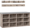 HOOBRO Shoe Storage Bench with Cushion, 39.4" L Entryway Bench with 12 Cubbies by HOOBRO