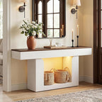 Homieasy Console Table, Farmhouse Wooden Sofa Table Behind Couch, Narrow - Image 3