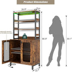 Aheaplus Bar Cabinet with Power Outlets, Coffee Bars Station - Image 2