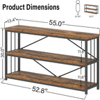 LVB Industrial Console Entryway Table, Metal Wood Rustic Sofa Table - Image 2