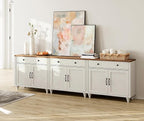 WAMAPT Buffet Cabinet with 6 Doors and 3 Drawers, Large Coffee Bar Table Wood - Image 8