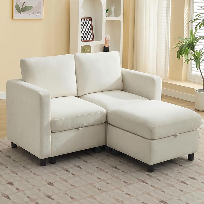 WUTUTUEE 58”Modular Sectional Loveseat Sofa by WUTUTUEE