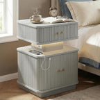 Nightstands Set of 2 with Charging Station, Modern Night Stands Set 2 with - Image 3