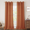 Terracotta Linen Curtains for Living Room 84 inch Length 2 Panels | Light by LAMIT