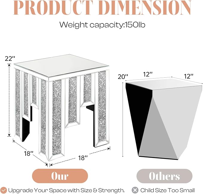 Crushed Diamond Side Table - Image 2