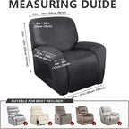 ANARACHON Leather Look Recliner Chair Covers Stay in Place 4-Piece Recliner - Image 3