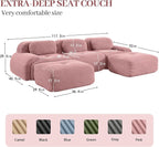 Boneless Sectional Couch, No Assembly Required, 117.3” U Shaped Modular Cloud - Image 3