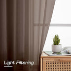 Sheer Curtains 63 inch Length 2 Panels Set, Rod Pocket Voile Fimly Sheer Drapes - Image 3