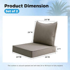 Sunbrella Outdoor Deep Seat & Back Cushion Set, 24 x 24 Inch Water Repellent - Image 3