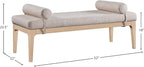 Meridian Furniture 22072Beige Priscilla Collection Art Deco Bench - Image 3