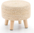 Cpintltr Ottoman Natural Seagrass Footrest Poufs Hand Weave Round Foot Stool by CpintltrFruniture