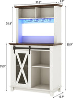 31.5"Wide Farmhouse Coffee Bar Cabinet - Image 2