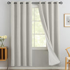 Yakamok Cream Linen Textured Curtains 72 Inches Long by Yakamok