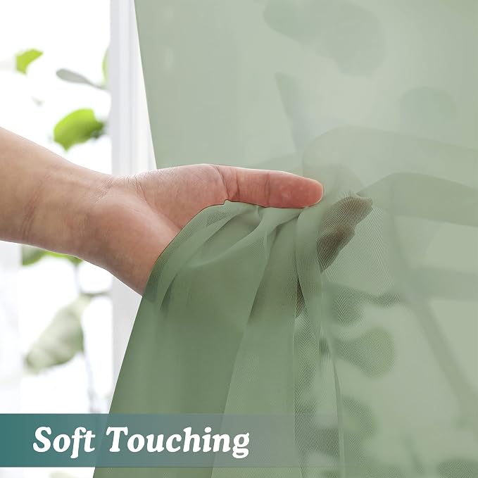 Chyhomenyc Sage Green Sheer Valance - Image 6