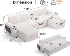 Vipbear 108" Modular Sectional Sleeper Sofa - Image 3