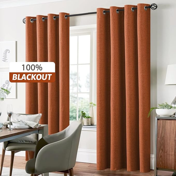 Yakamok Burnt Orange Linen Curtains 72 Inches Long - Image 7