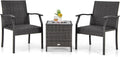 Tangkula 3 Pieces Patio Wicker Chair Set, Waterproof All Weather Resistant by TANGKULA