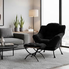 Welnow Lazy Chair with Ottoman, Modern Accent Chair with Armrests and a Side - Image 6