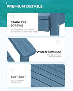SERWALL 7-Piece Patio Dining Table Sets, Outdoor HDPE Dining Furniture Set - Image 6