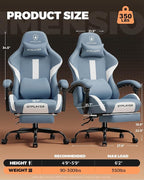 GTPLAYER Gaming Chair with Foot Rest & Pocket Spring Cushion, Ergonomic High - Image 2