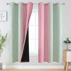 Sage Green and Pink Ombre Blackout Curtains by ESTELARTEXTILER