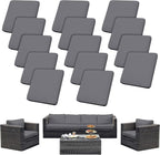 14PCS Patio Cushion Covers, Patio Furniture Couch Seat Slipcovers | Washable by SUKAIKEQA