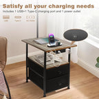 PESRAE Floor Lamp with Table & 2 Drawers, End Table with 3 Color Temperature - Image 3