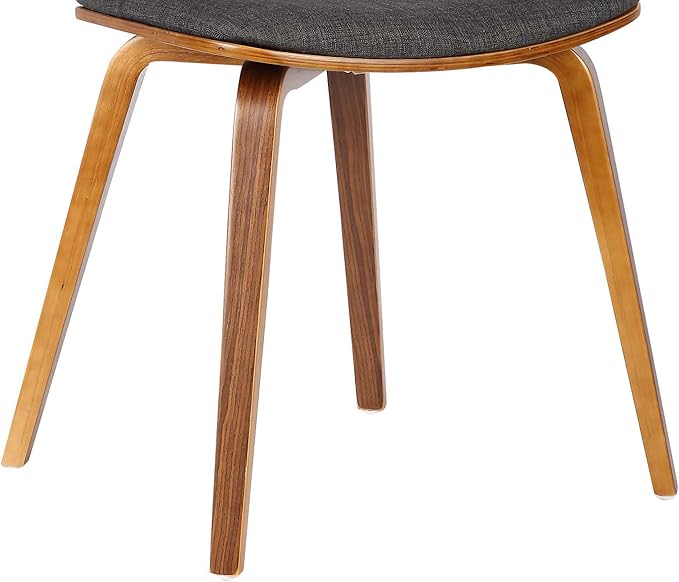 Armen Living Jaguar Mid-Century Dining Chair in Walnut Wood and Charcoal Fabric - Image 9