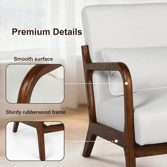 Mid Century Accent Chair, Comfy Arm Chair - Image 6