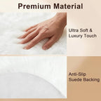duduta White Faux Sheepskin Fur Rug 3x5 ft, Fluffy Carpet Rug | Shag Fuzzy - Image 3