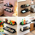 2pc Wall Mounted Floating Shelf, Self Adhesive Small Shelf, No Drill Shelves - Image 4