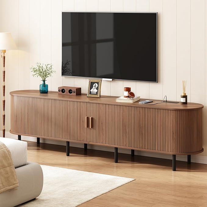 ONBRILL 86.6" TV Stand with Power Outlet - Image 4