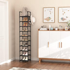 LANTEFUL Tall Narrow Shoe Rack for Entryway, 10-Tier Sturdy Metal Shoe Shelf - Image 2