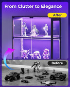 AODK Display Case with RGB Lights, 4-Tier Display Cabinet with Glass Doors and - Image 6