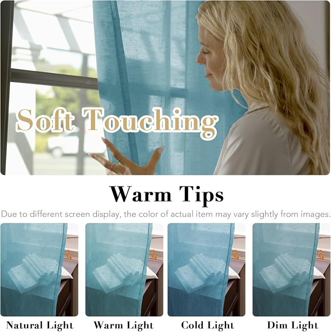 Window Treatments Linen Curtain Panels Open Weave - Image 3