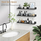 Forbena 24 Inch Wall Shelves for Bedroom 3-Pack, Vintage Large Floating Book - Image 4