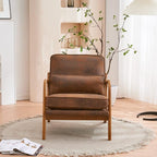 Bonnlo Microfiber Rustic Accent Chairs Set of 2, Upholstered Mid Century Modern - Image 6